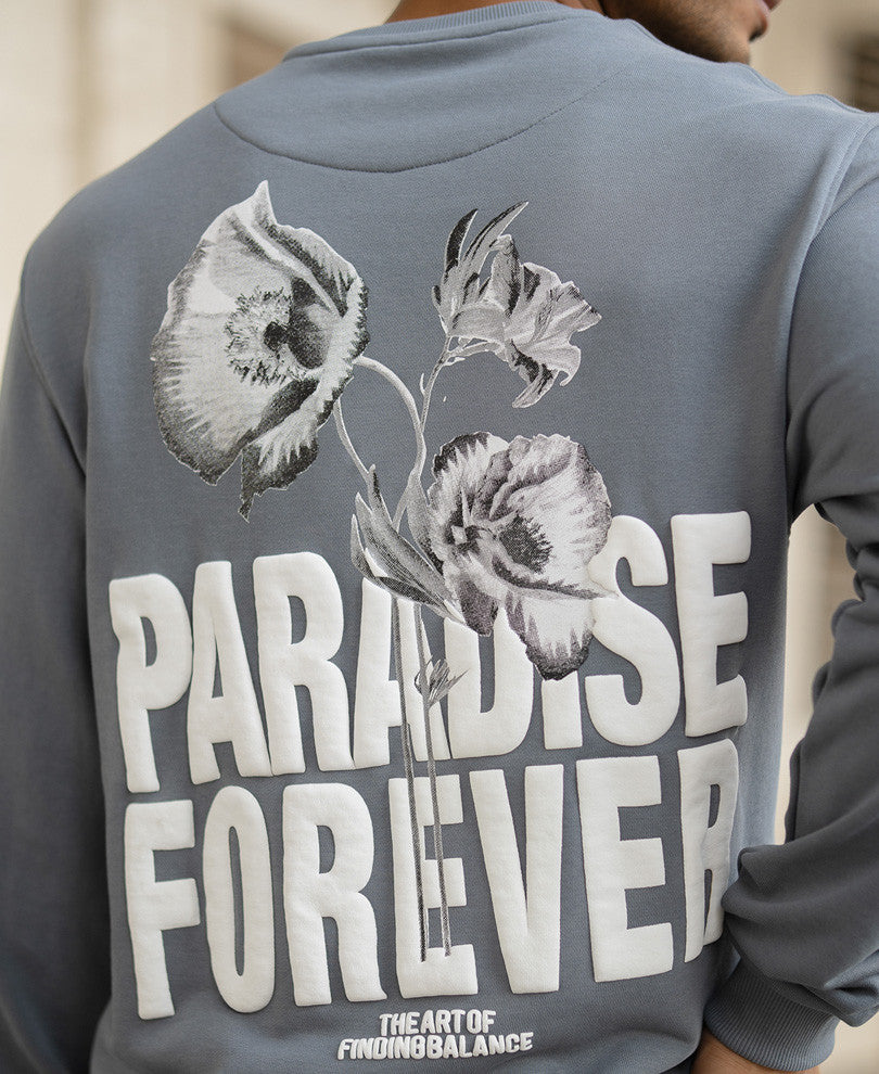 Grey Paradise Printed SweaT-Shirt