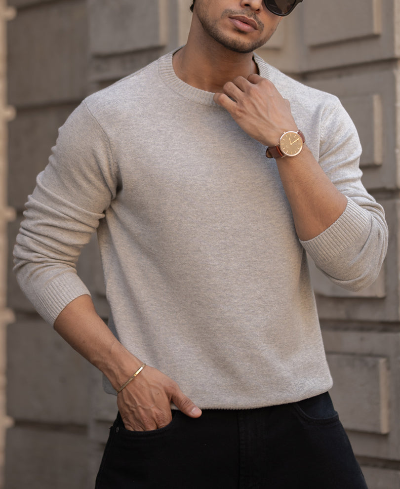 Grey Cotton Sweater