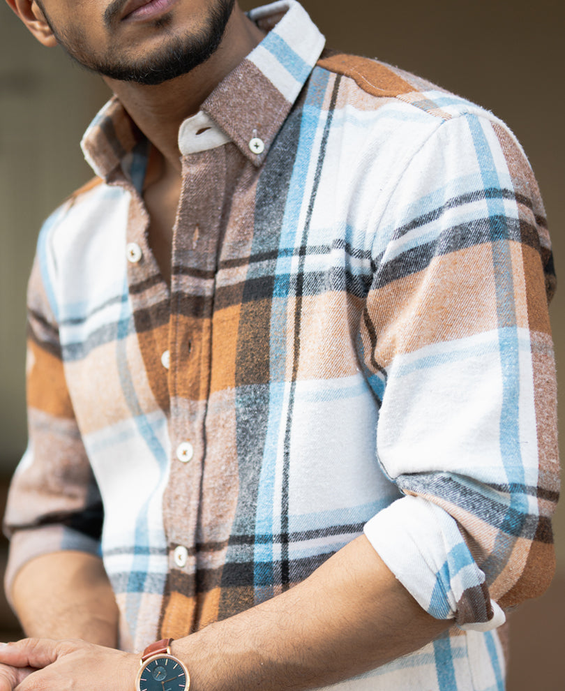 Multi Colour Checked Full Sleeves Regular Fit Shirt
