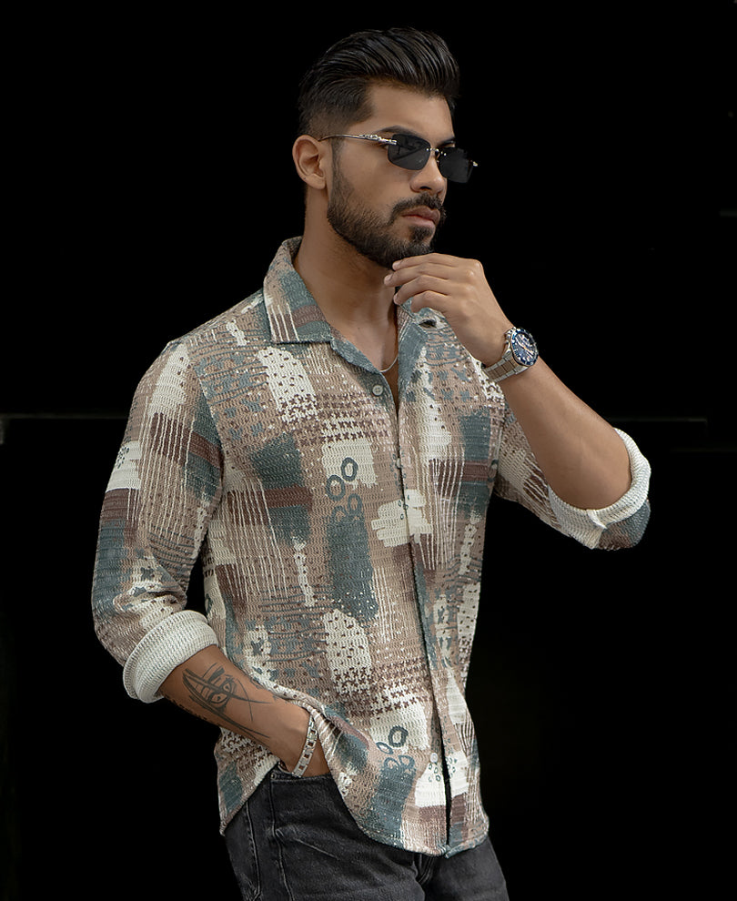 Multi Colour Printed Regular Fit Full Sleeves Shirt