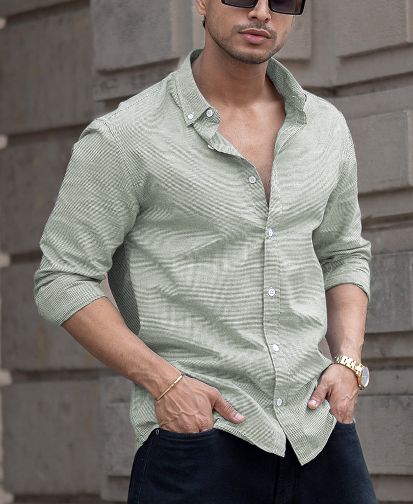 Green Micro Checks Shirt