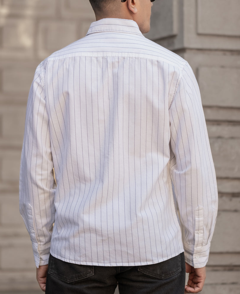 White Blue Striped Shirt