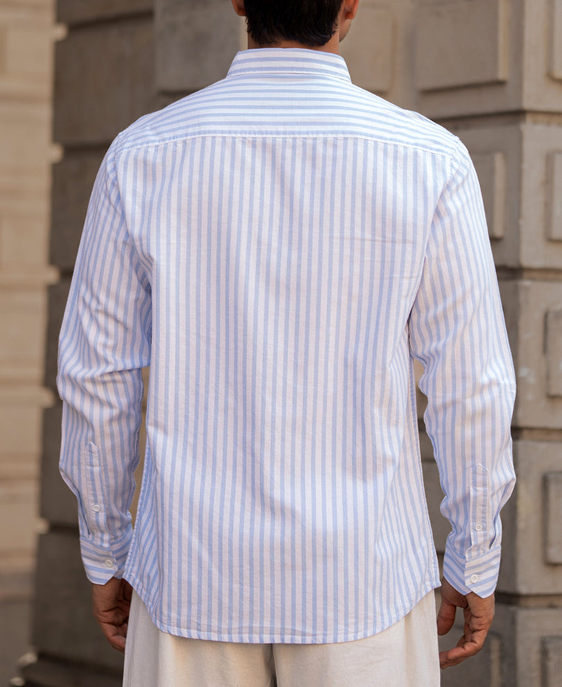 Blue Striped Oxford Shirt