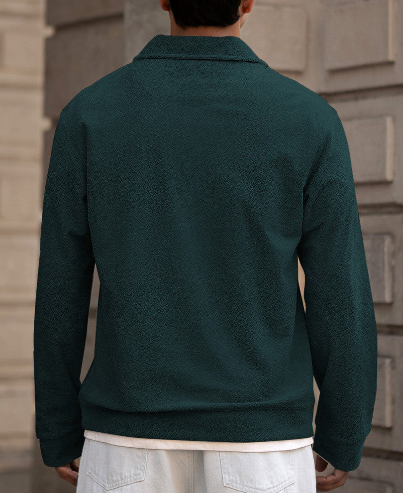 Teal Quarter Zip Polo T-Shirt