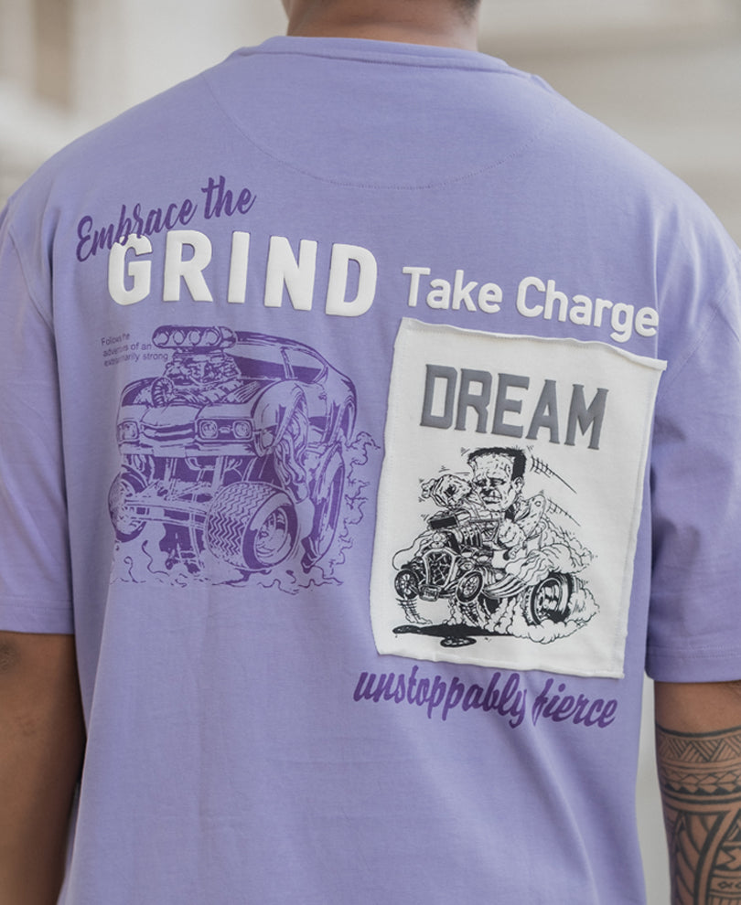 Lavender Patch Print T-Shirt