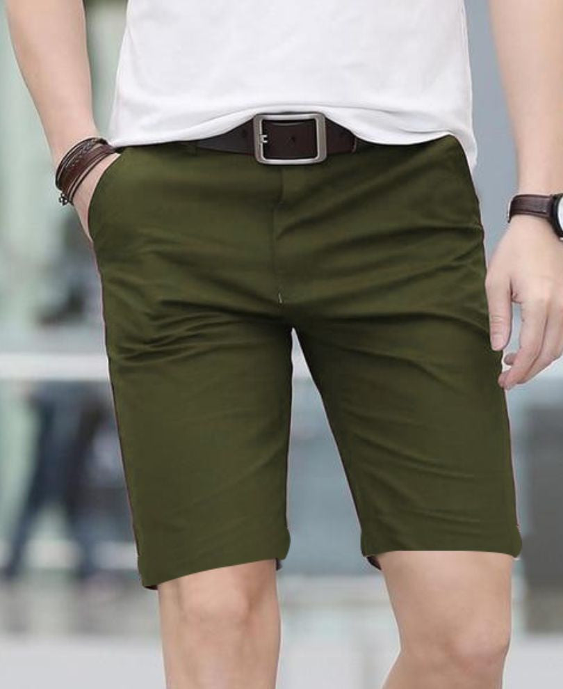 Olive Green Cotton Short