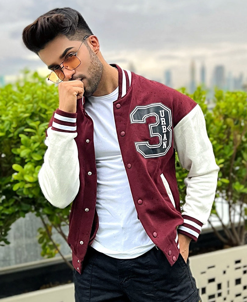 Maroon Varsity Oversize Jacket