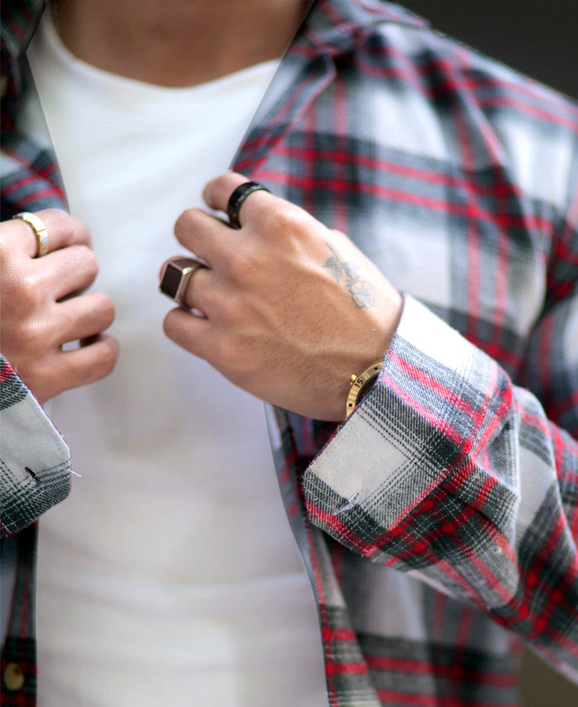 Red And White Checks Oversize Drop Shoulder Shirt