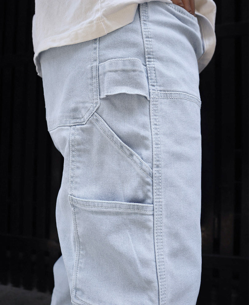 Sky Blue Carpenter Denim Baggy Fit Jeans