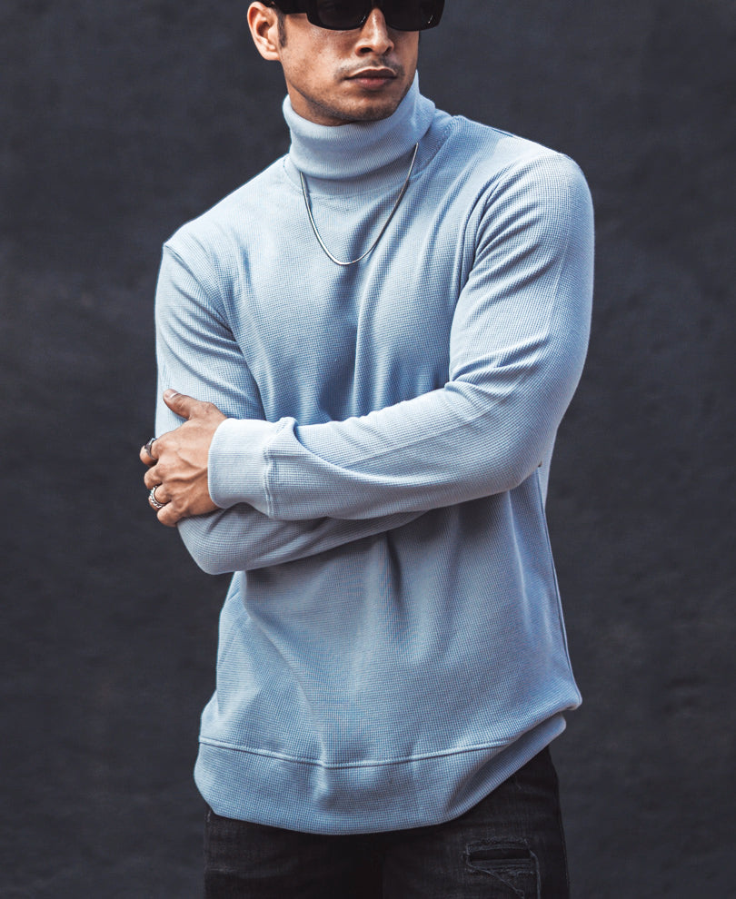 Grey Polo Neck Full Sleeves T Shirt