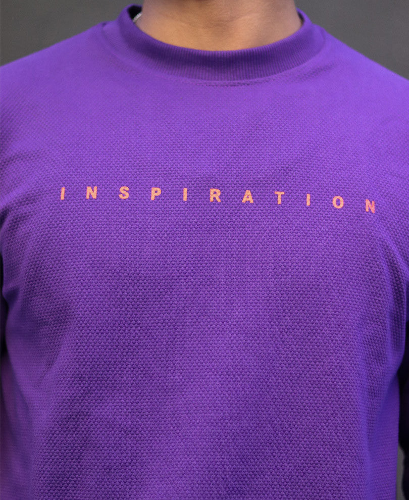 Purple Inspiration Print Oversize Drop Shoulder Sweatshirt