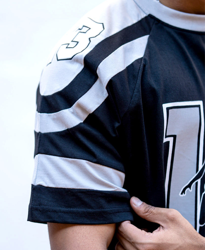 Black 13 Print Oversized T Shirt