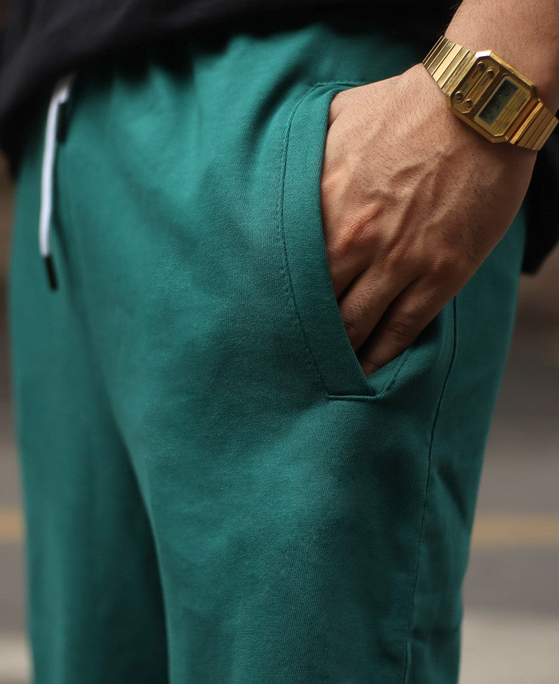 Green California Print Shorts
