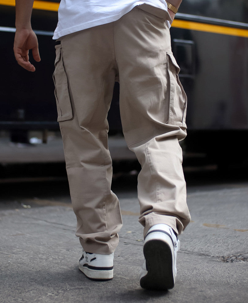 Beige Regular Fit Cargo Pant