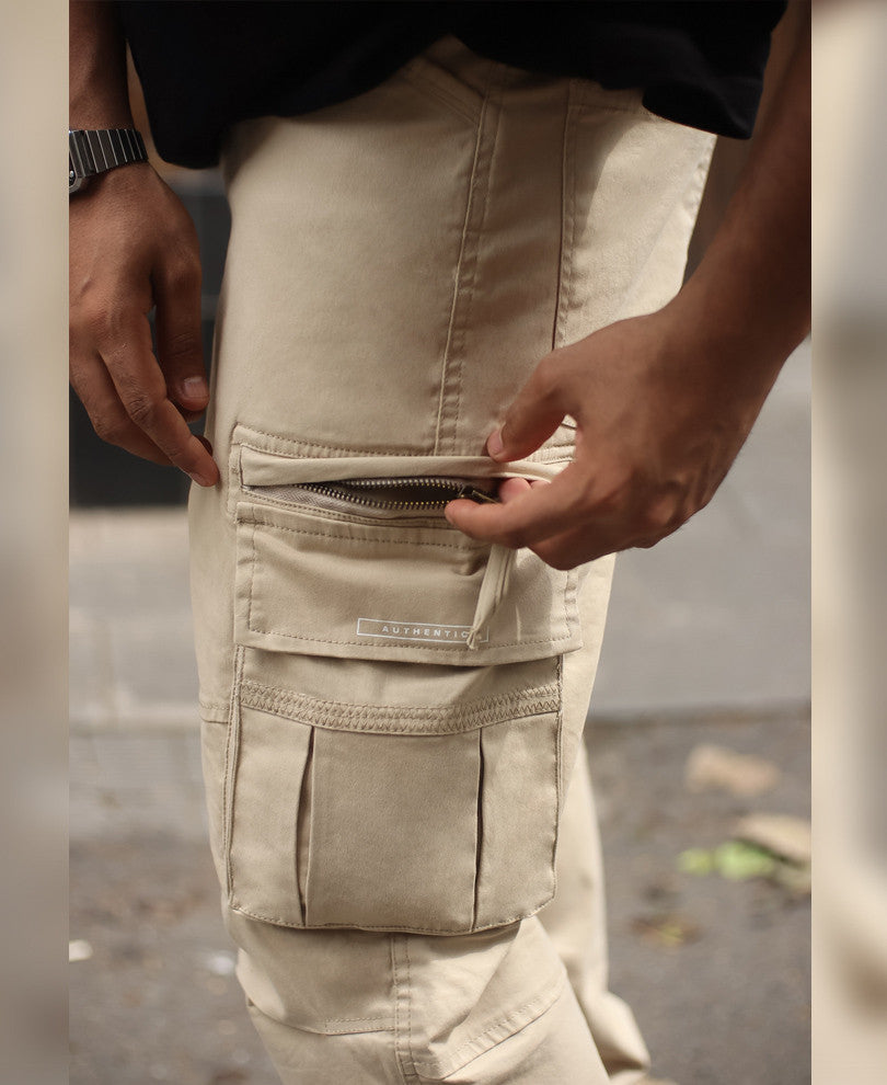 Camel Baggy Fit Side Pocket Cargo Pant