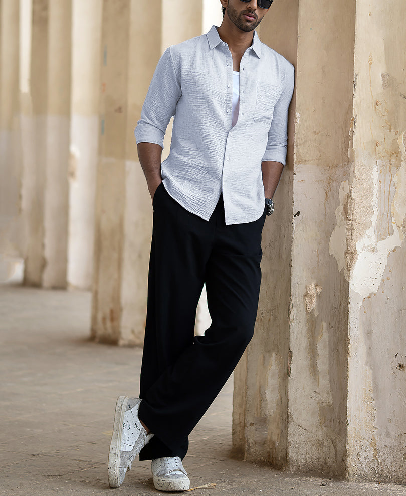 Powder Blue Structured Shirt