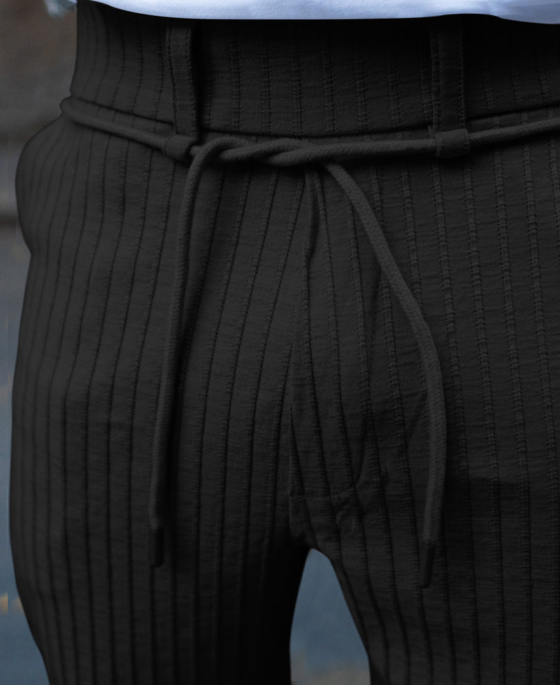 Black Rib Knit Pant