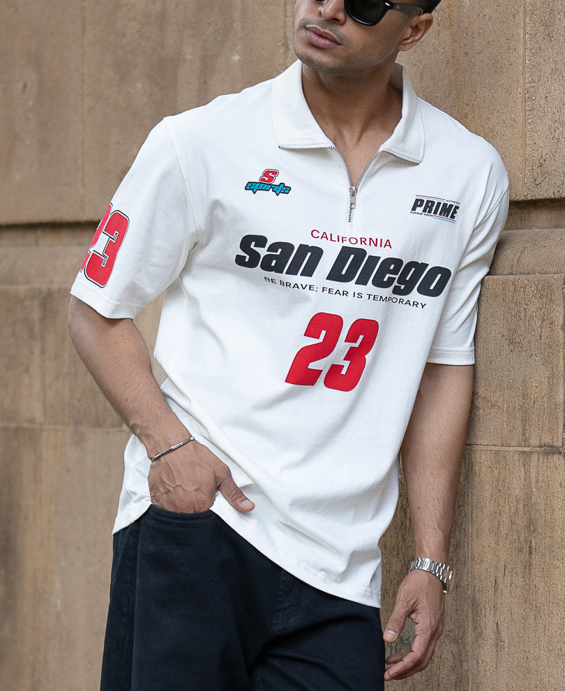 Offwhite Printed Zipper T-Shirt