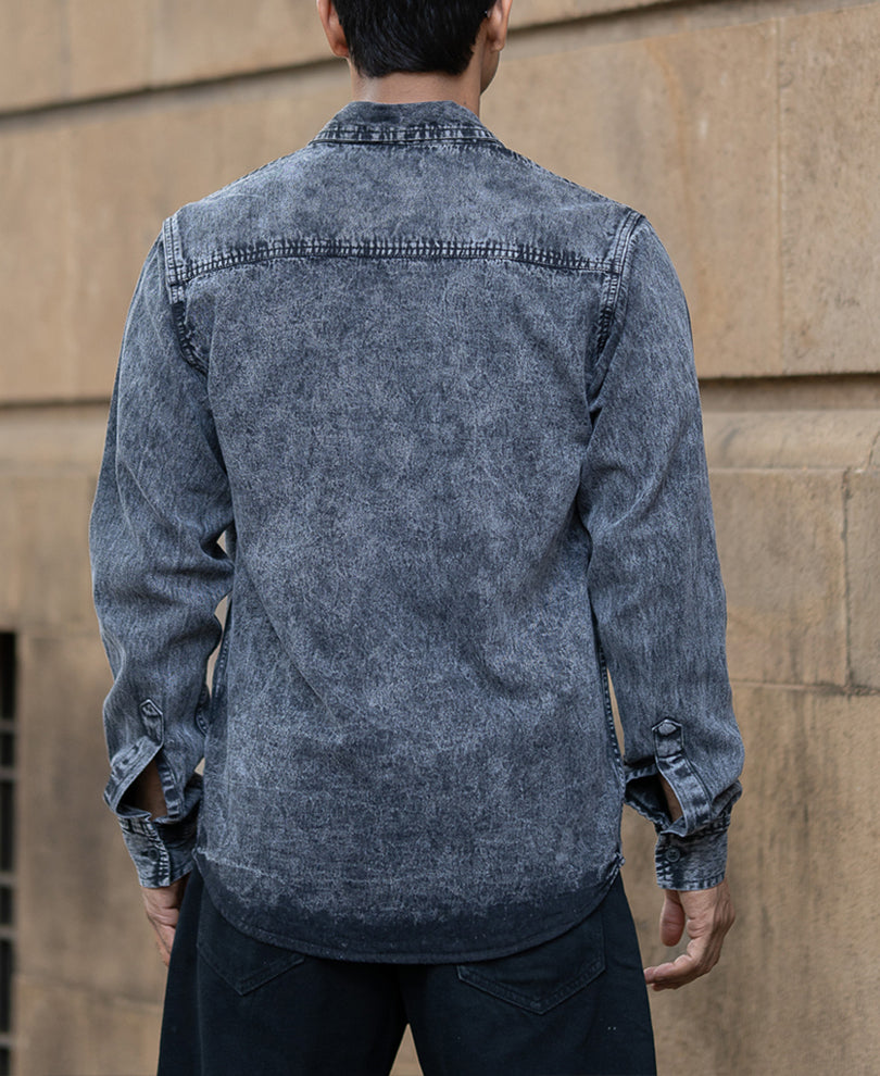 Carbon Black Regular Fit Full Sleeves Shirt