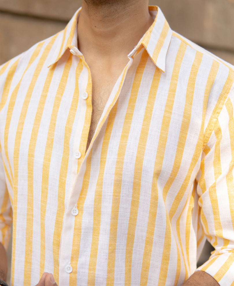Yellow Nautical Stripe Shirt