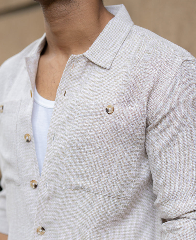 Beige Shirt With Pockets