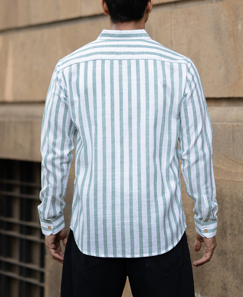 Green Broad Stripe Lightweight Shirt