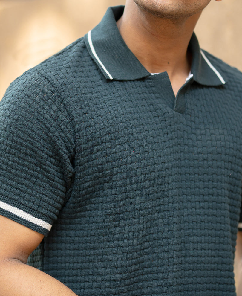 Teal Knitted T-Shirt