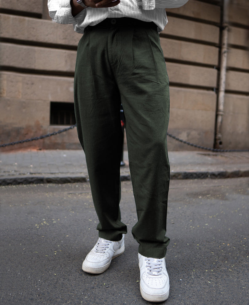 Green Linen Pant