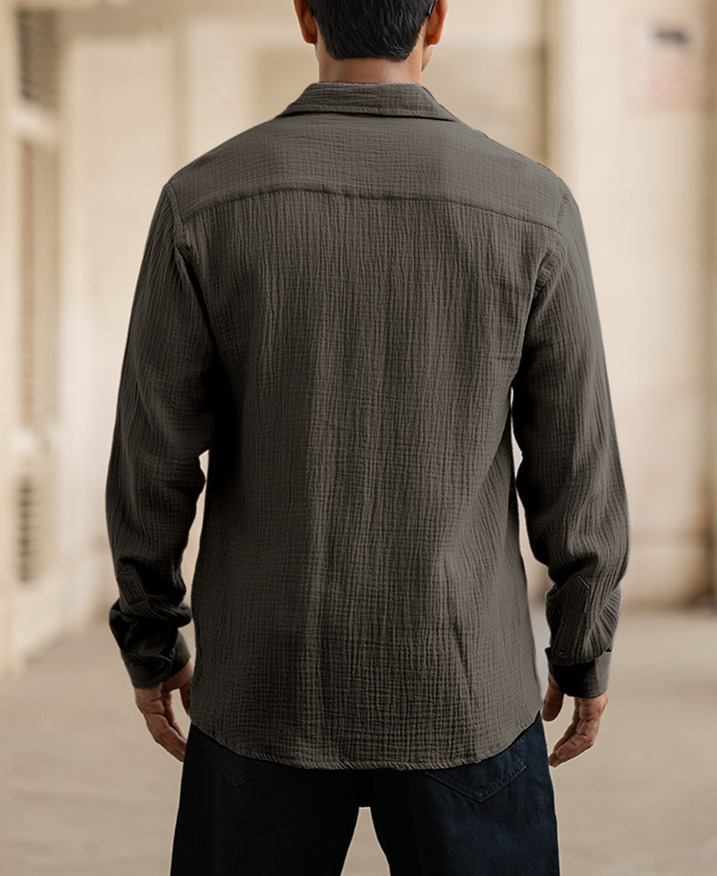 Grey Sky Crinkled Shirts