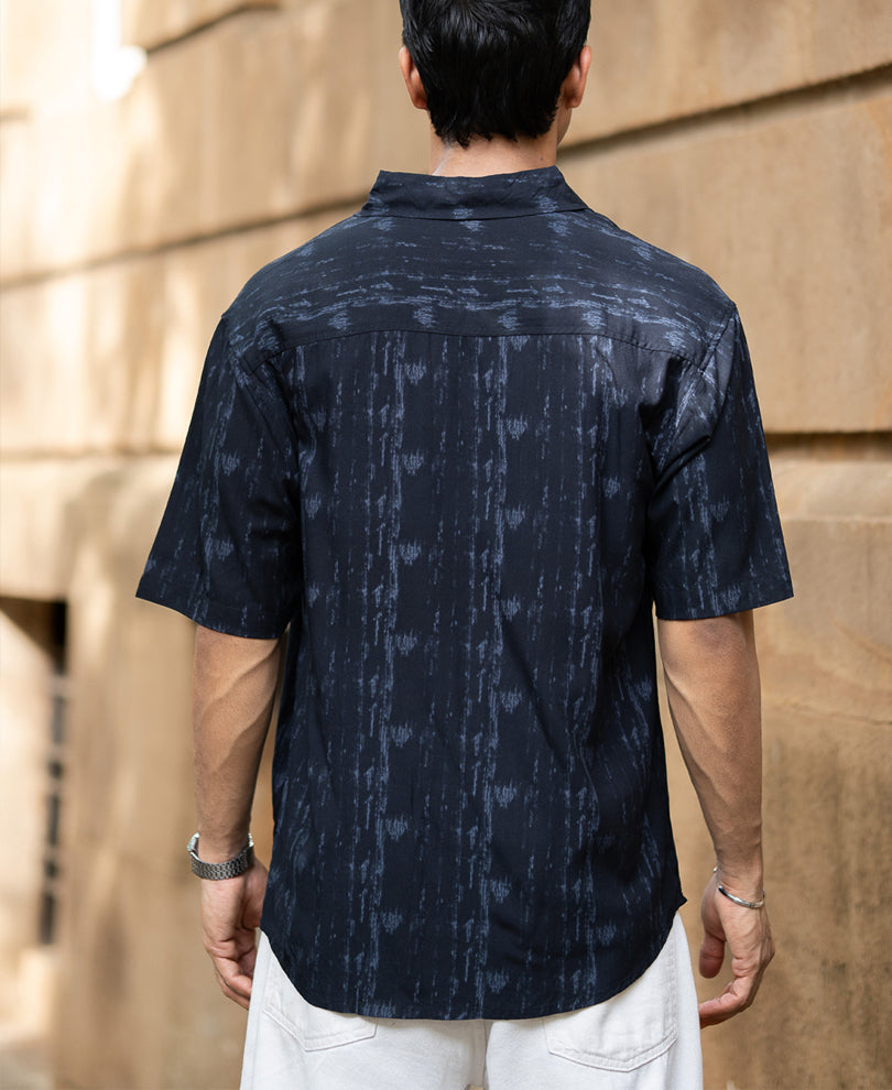 Black Abstract Lightweight Print Shirt