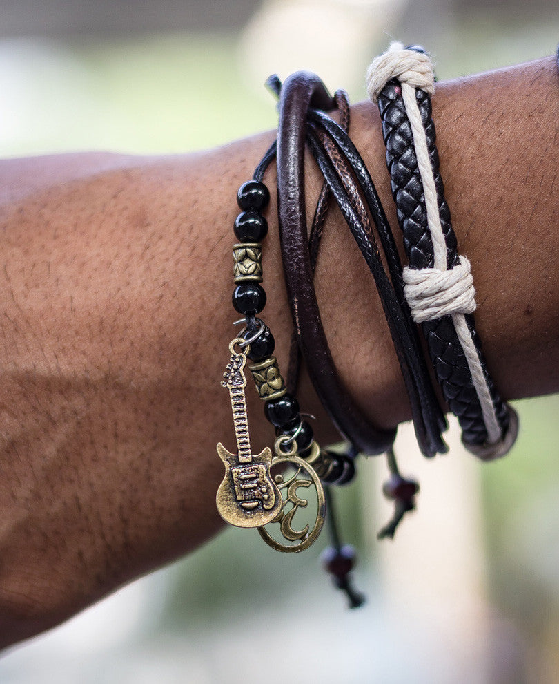 Black Mix Wrap Bracelet