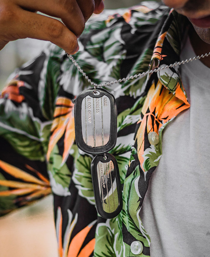 Black Dog Tags Pendant Locket