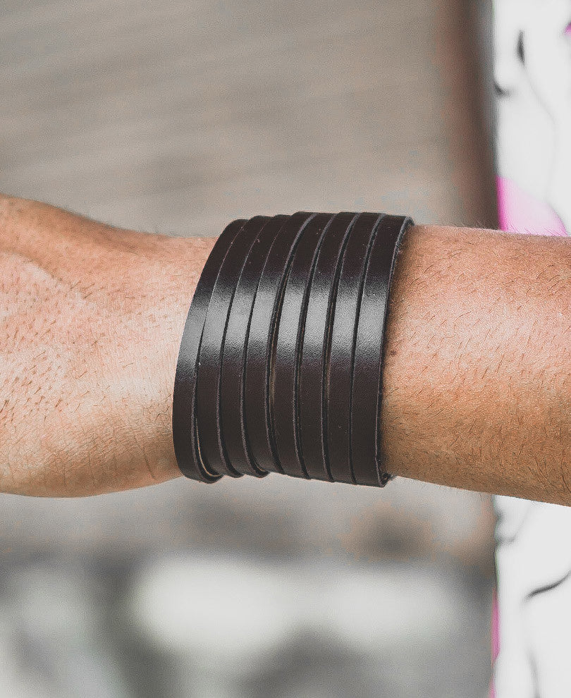 Big Brown Leather Wristband