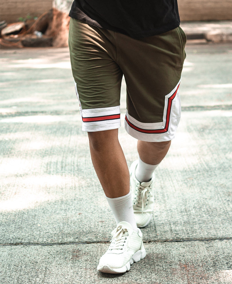 Olive Green Bulls Shorts