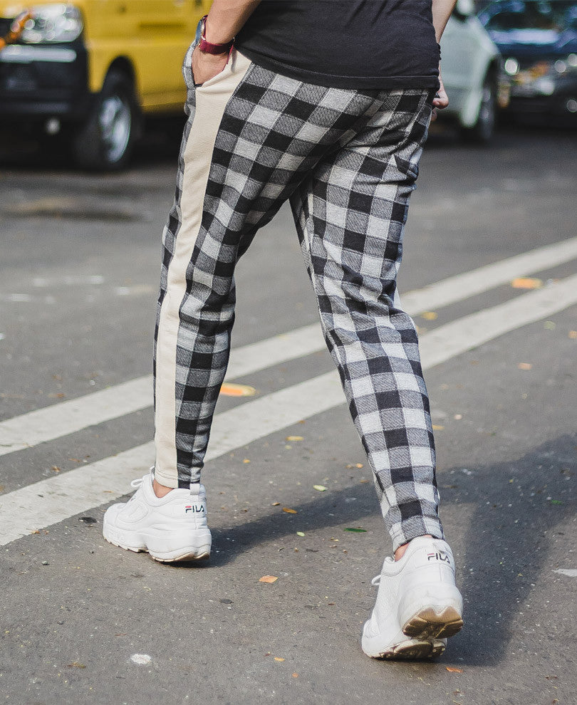 Black Checks Track Pant