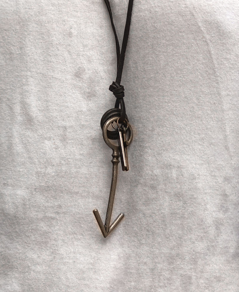 Arrowhead Pendant Leather Necklace Chain