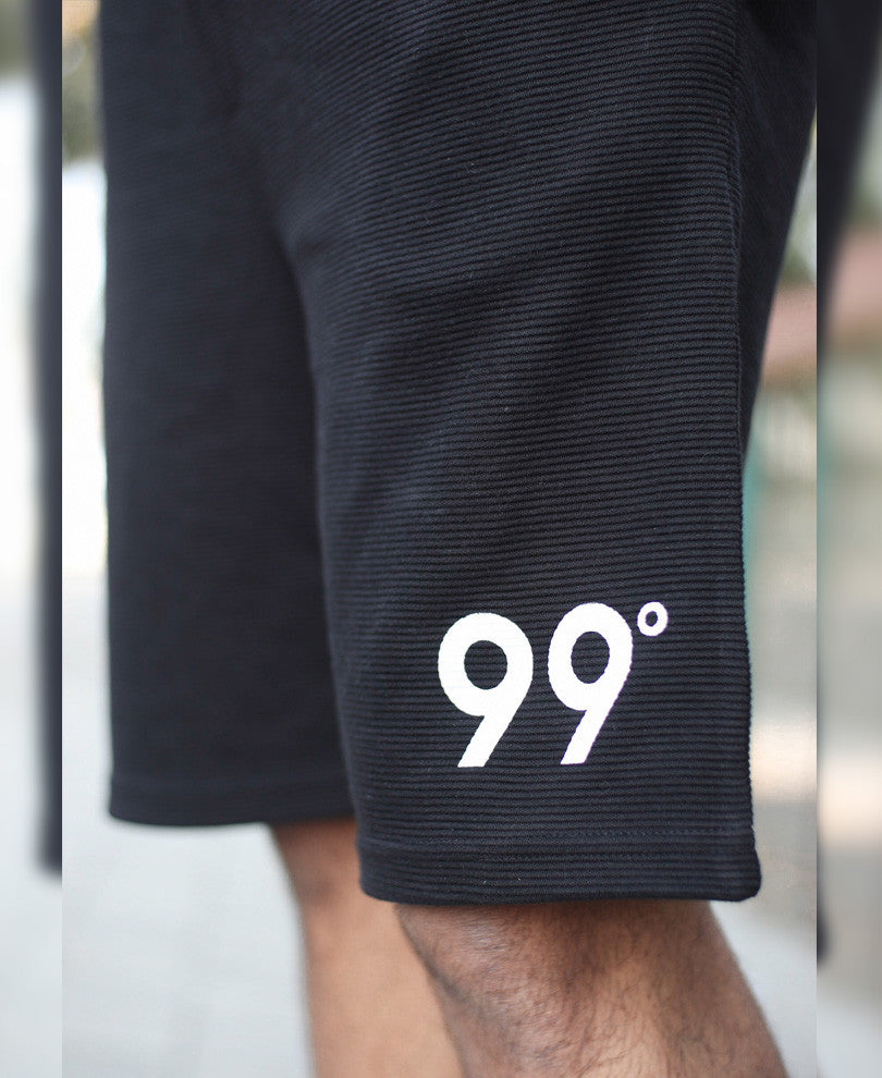 Black 99 Print Shorts