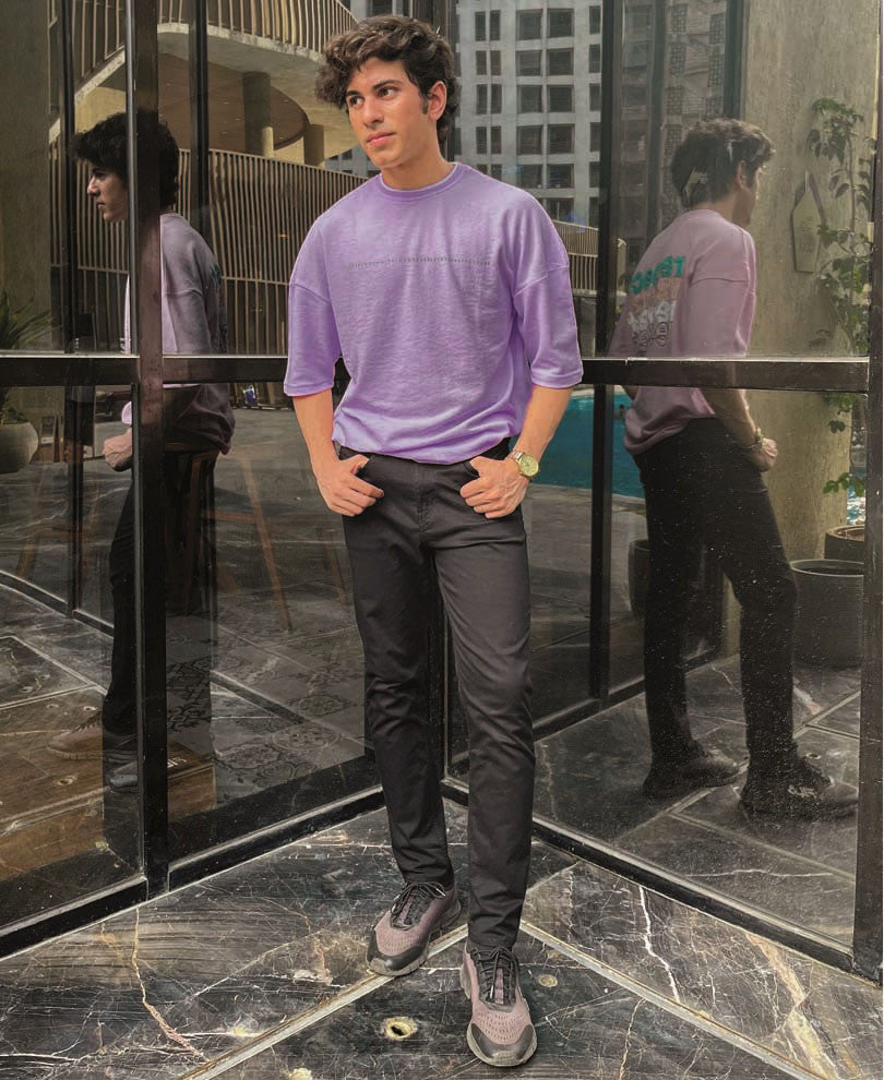 Purple Respect Back Print Oversize Drop Shoulder T Shirt