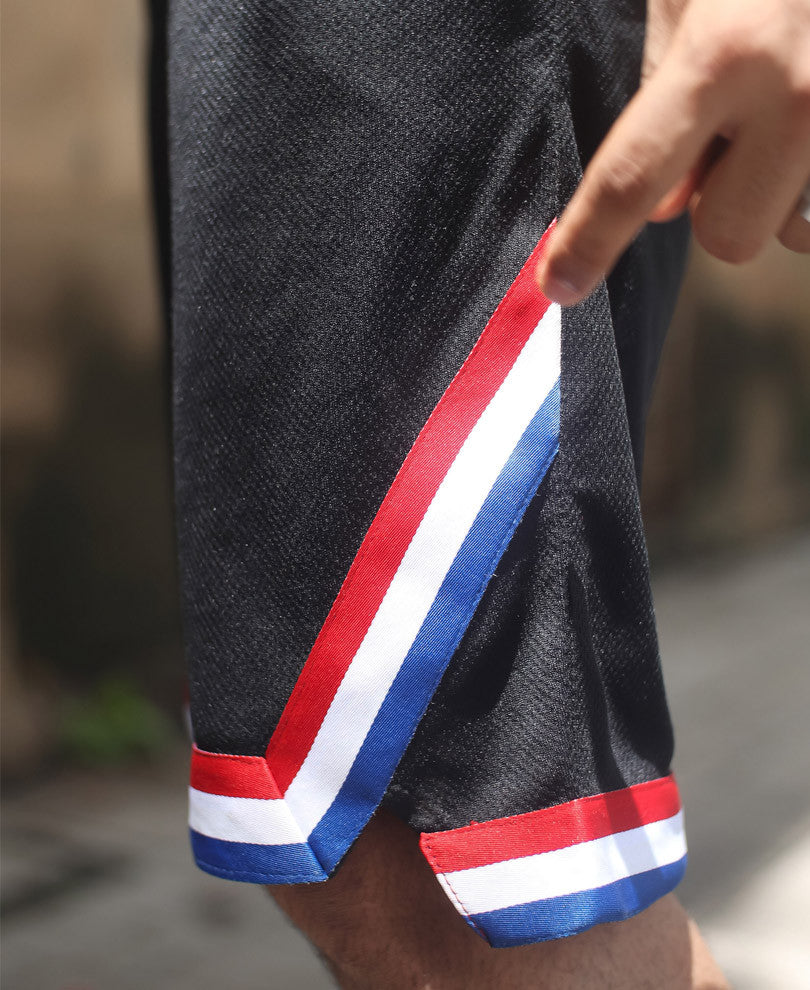 Black Stripe Bottom Cut Dri Fit Shorts