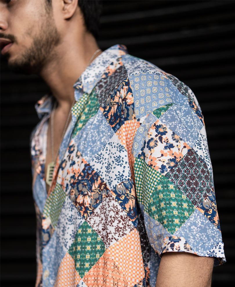 Multi Color Floral Print Oversize Drop Shoulder Shirt
