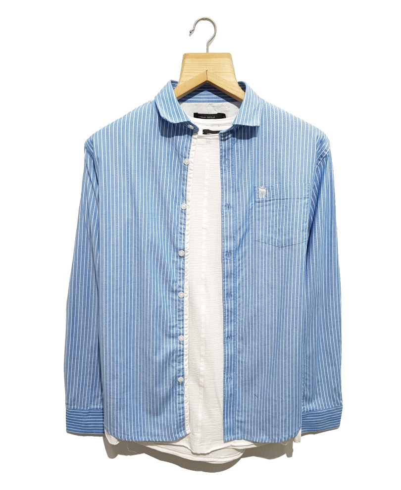 Blue Vertical Stripes Shirt