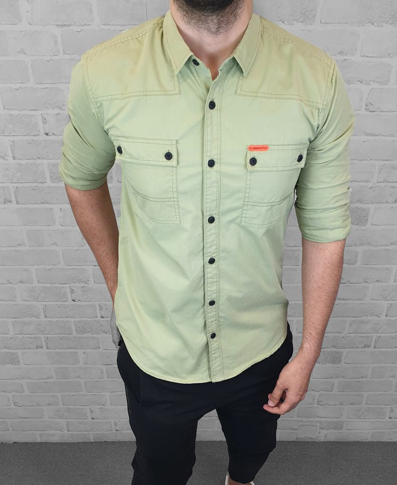 Pista Green Denim Shirt