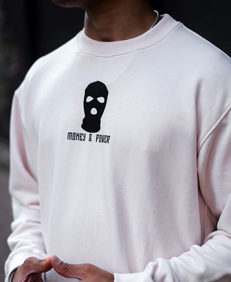 Cream Out Break Print Oversized Sweatshirt