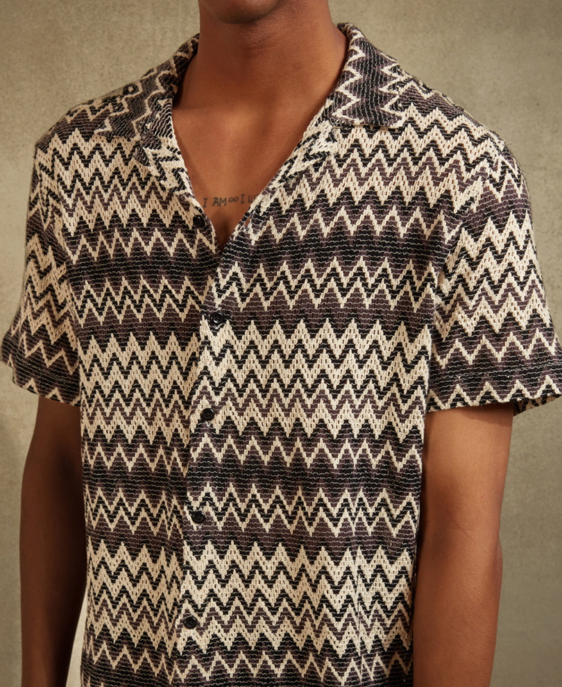 Multicolor Structured Half Sleeves Shirt