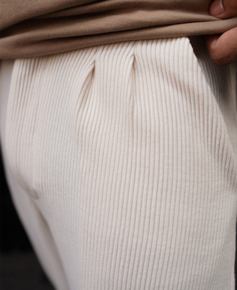 Cream Corduroy Baggy Fit Pant