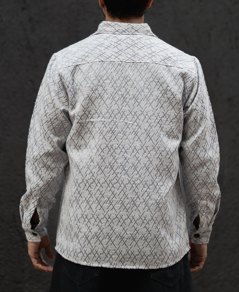 Light Grey Full Sleeves Regular Fit Shirt