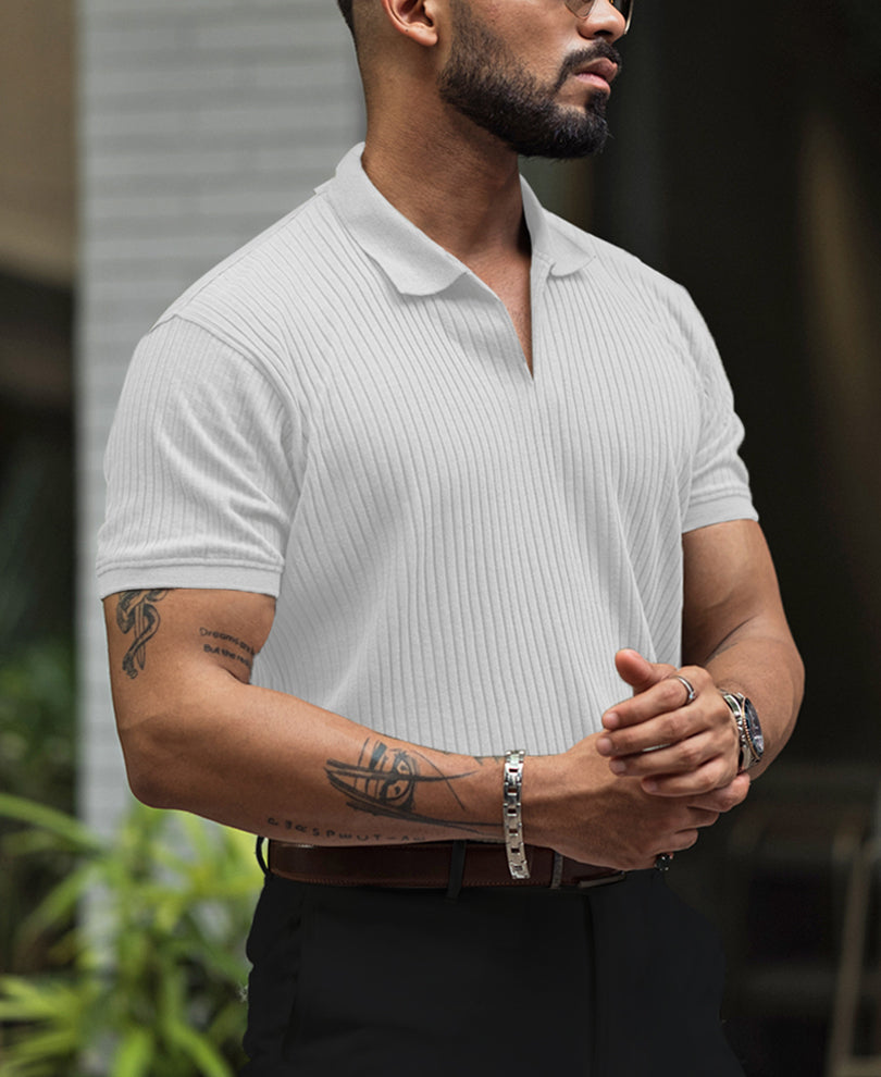 White Regular Fit Half Sleeves Tshirt