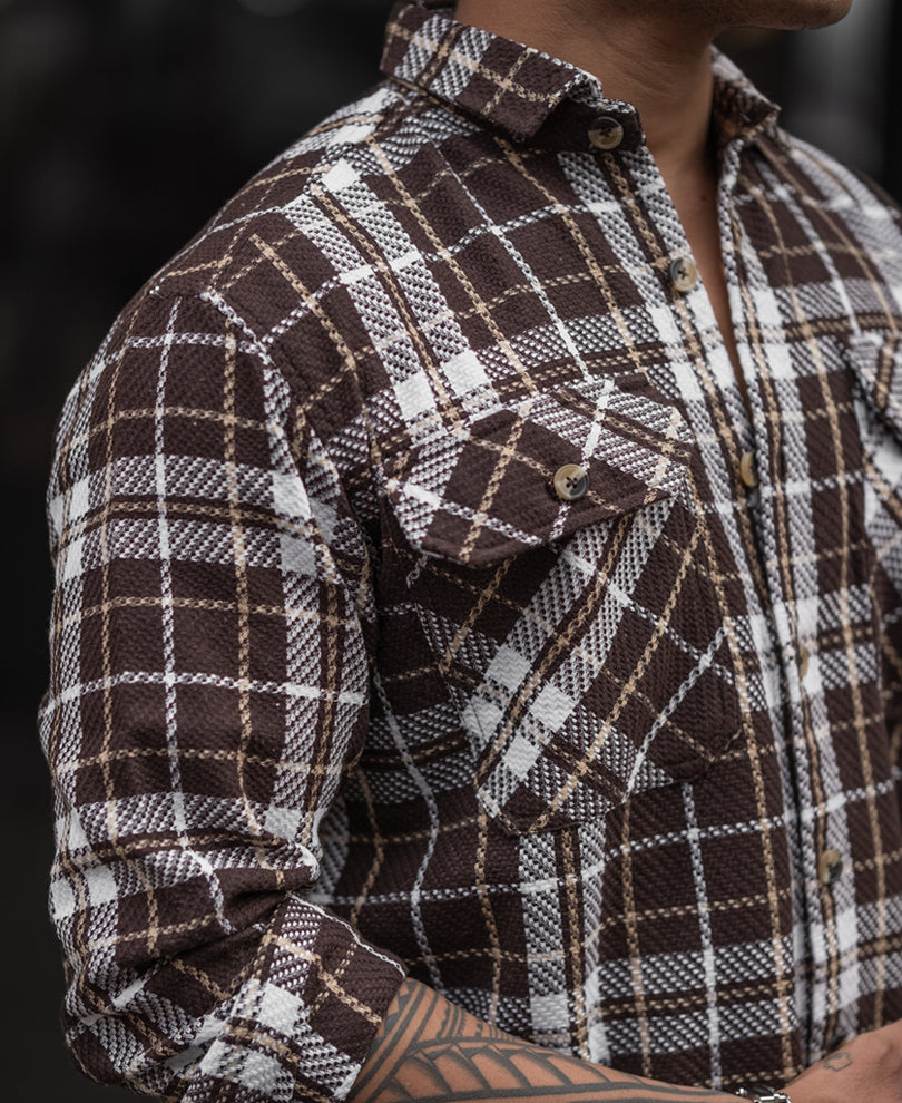 Brown Regular Fit Full Sleeves Shirt