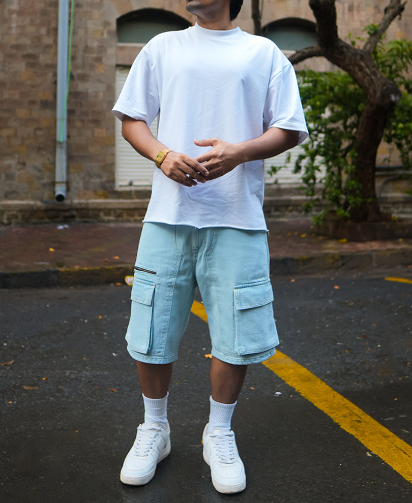 Ice Blue Baggy DenimsÃ‚Â Shorts