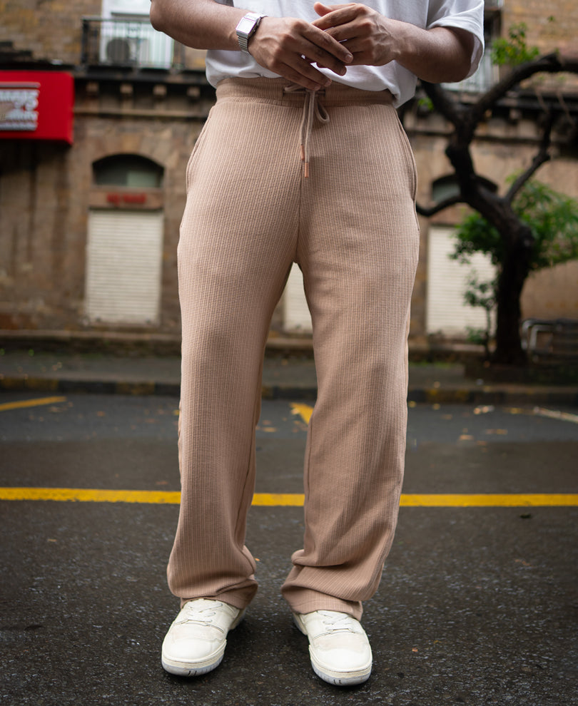Beige Baggy Fit Track Pant